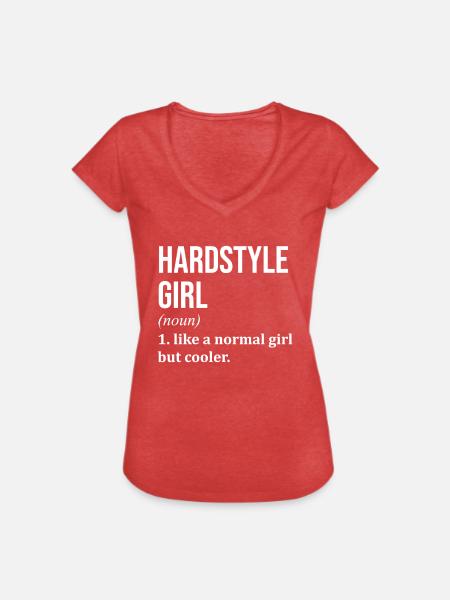 Hardstyle Hardstyle Hardstyle - Frauen Vintage T-Shirt - Rot meliert