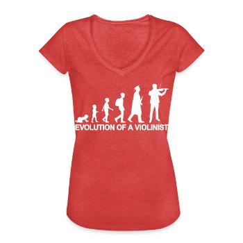 Entwicklung eines Violinist - Frauen Vintage T-Shirt - Rot meliert - Vorne