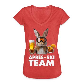 Après-Ski Häschen Team - Frauen Vintage T-Shirt - Rot meliert - Vorne