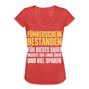 Führerschein Bestanden  - Frauen Vintage T-Shirt - Rot meliert - Vorne