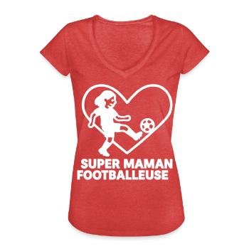 Super Soccer Mom – Soccer Heart - Frauen Vintage T-Shirt - Rot meliert - Vorne