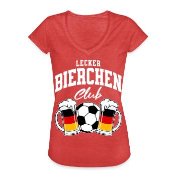 Lecker Bierchen Club - Fußball Deutschland - Frauen Vintage T-Shirt - Rot meliert - Vorne