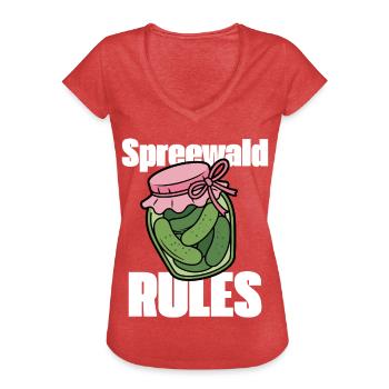 Spreewald Gurken im Einmachglas mit Schleife - Frauen Vintage T-Shirt - Rot meliert - Vorne