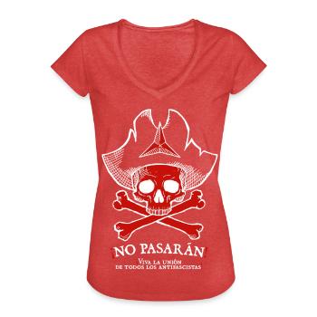 ¡No pasarán! 2 - Frauen Vintage T-Shirt - Rot meliert - Vorne