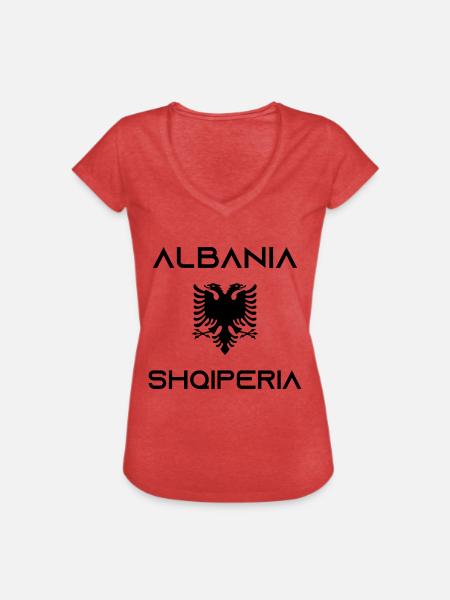 Albanien - Frauen Vintage T-Shirt - Rot meliert
