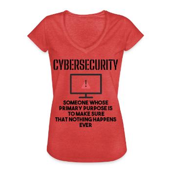 Cybersecurity - IT-Sicherheit Informatiker - Frauen Vintage T-Shirt - Rot meliert - Vorne - Danielle (179cm)