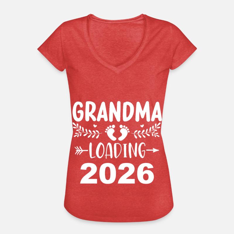 Großmutter Wird 2026 Geladen - Frauen Vintage T-Shirt - Rot meliert