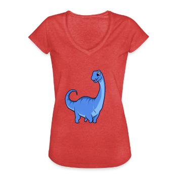 Kawaii Apatosaurus - T-shirt vintage Femme - rouge chiné - Devant - Danielle (179cm)