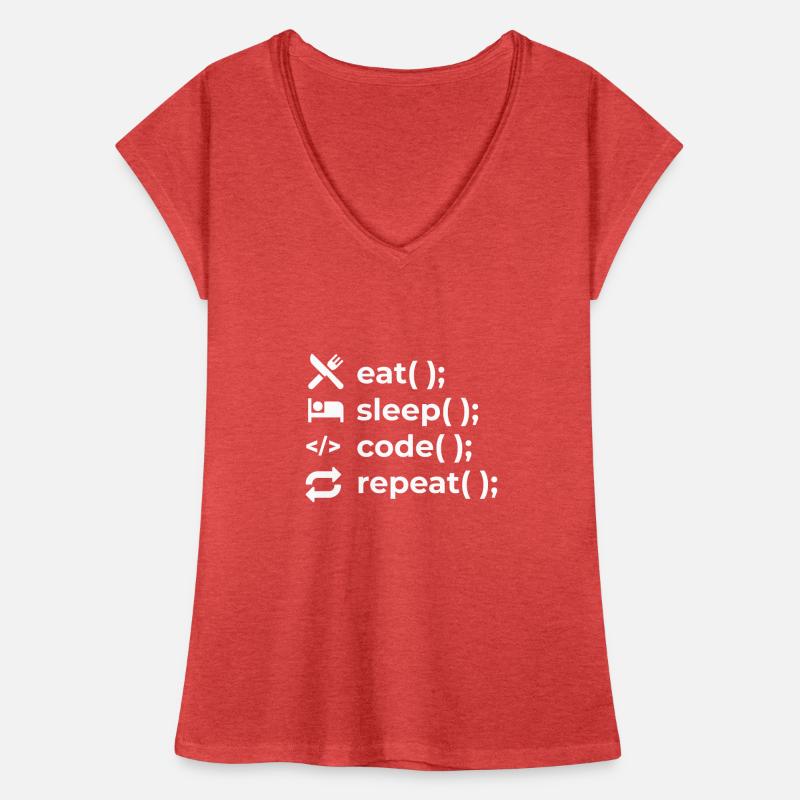 Eat Sleep Code Repeat - Coder Informaticien T-shirt vintage Femme