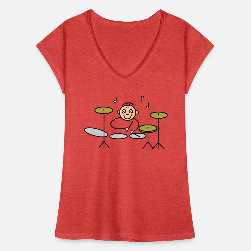 Drummer in action on drums Women's Vintage T-Shirt
