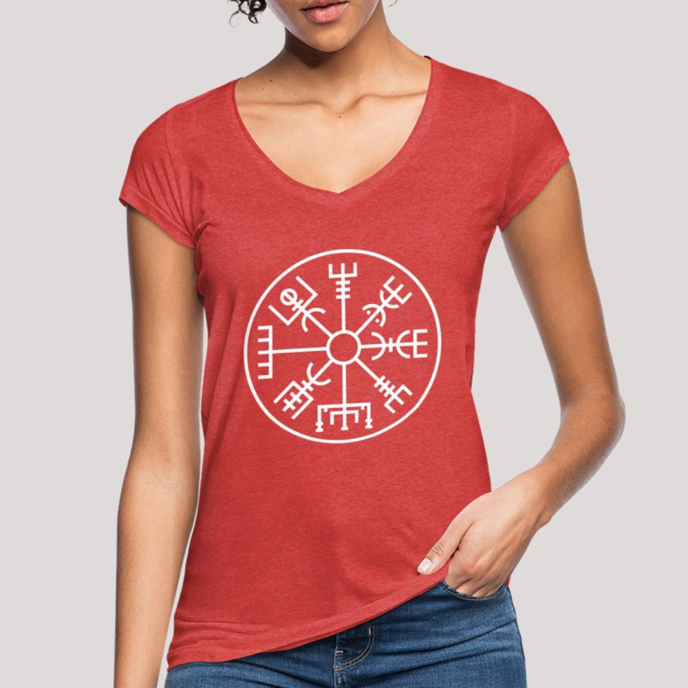 Vegvisir Kreis - Frauen Vintage T-Shirt Rot meliert