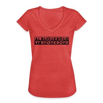 Berühmte Stadt USA - Albuquerque - Frauen Vintage T-Shirt - Rot meliert - Vorne - Danielle (179cm)