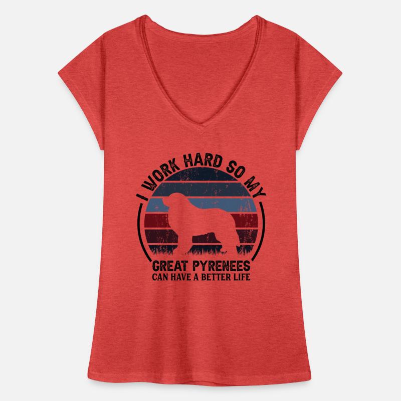 Arbeite Hart - Retro Great Pyrenees Frauen Vintage T-Shirt