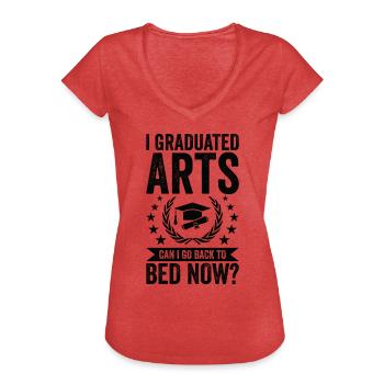 I studied art - Women's Vintage T-Shirt - heather red - Front - Danielle (179cm)