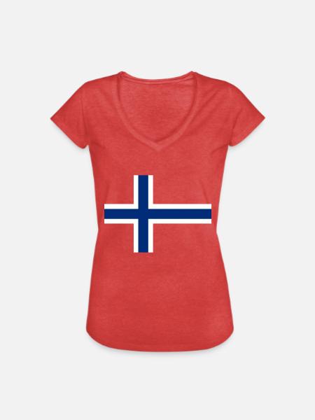 - Norwegen - Frauen Vintage T-Shirt - Rot meliert