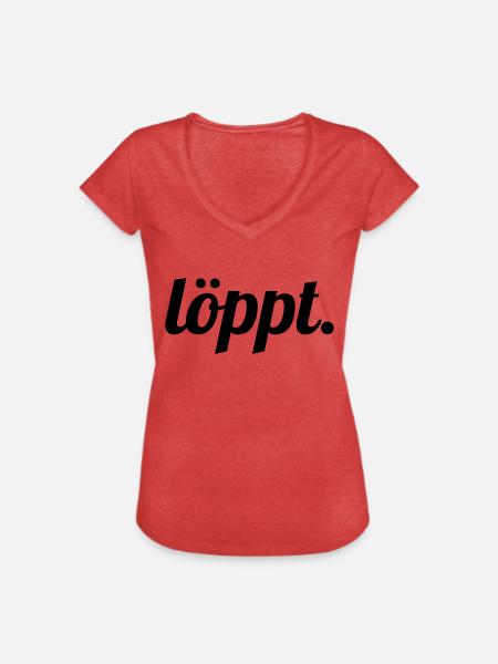löppt - Frauen Vintage T-Shirt - Rot meliert