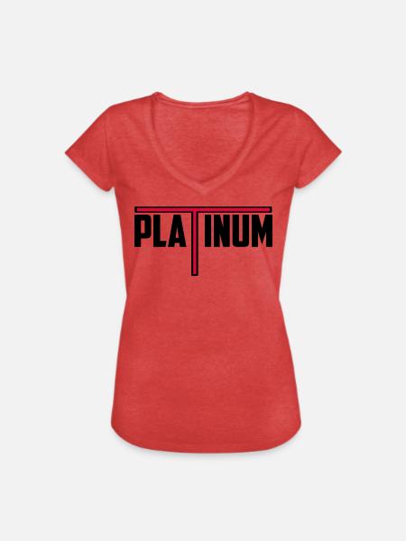 Streetwear Platin - Frauen Vintage T-Shirt - Rot meliert
