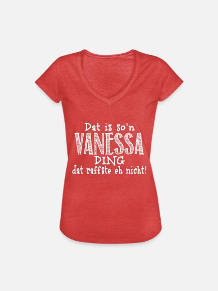vanessa - Frauen Vintage T-Shirt - Rot meliert