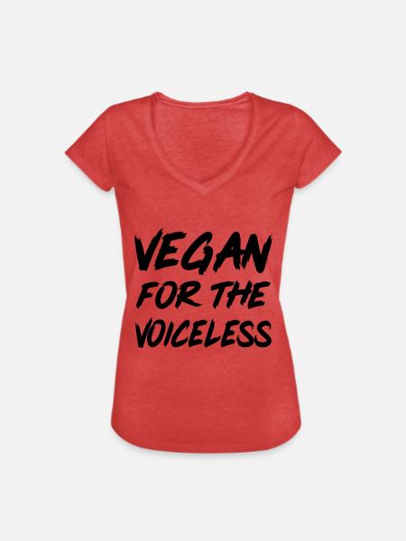 vegan - Frauen Vintage T-Shirt - Rot meliert