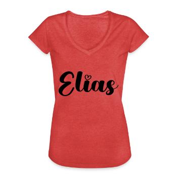 Elias - Women's Vintage T-Shirt - heather red - Front - Danielle (179cm)