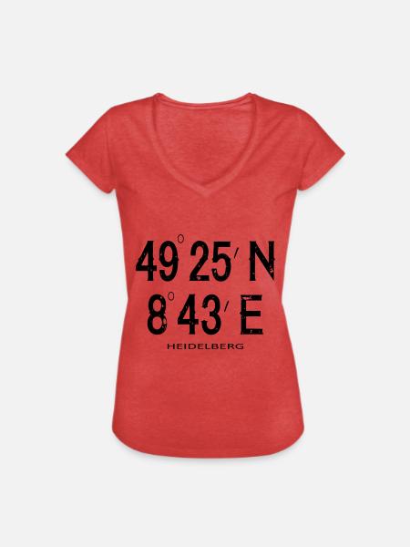 Mannheim Monnem Mannheimat - Frauen Vintage T-Shirt - Rot meliert