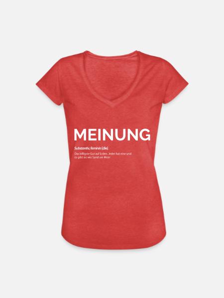 Meinung - Frauen Vintage T-Shirt - Rot meliert
