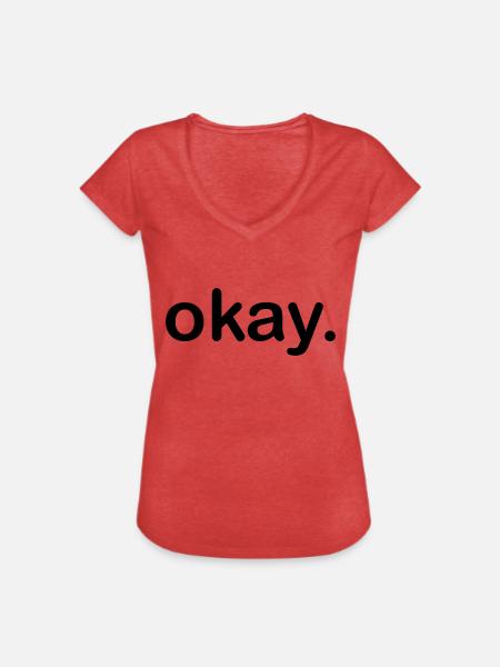 okay. - Frauen Vintage T-Shirt - Rot meliert