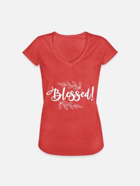 Christliche Sprüche - Frauen Vintage T-Shirt - Rot meliert