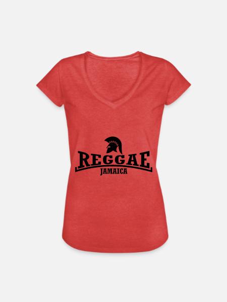 trojanreggae - Frauen Vintage T-Shirt - Rot meliert