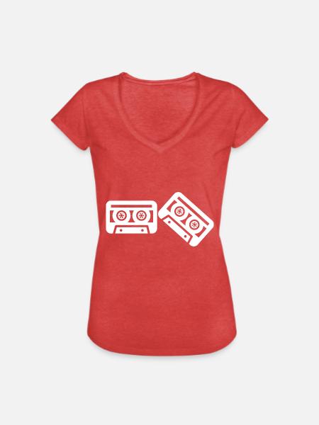 Rock and Roll Rock Music - Frauen Vintage T-Shirt - Rot meliert