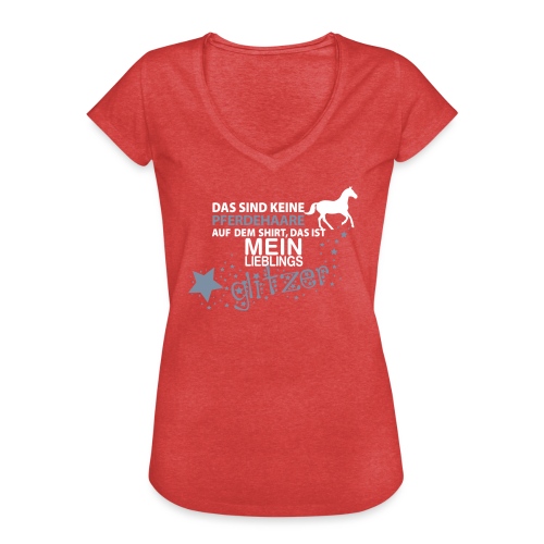 Vorschau: Glitzer Pferd - Frauen Vintage T-Shirt