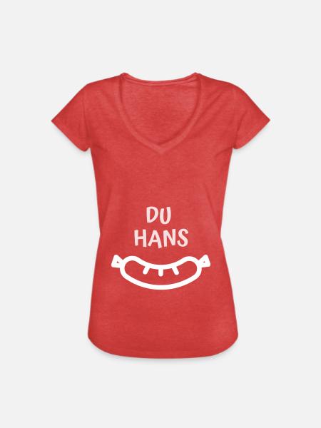 Hans Wurst Geck Geschenk Grillen - Frauen Vintage T-Shirt - Rot meliert