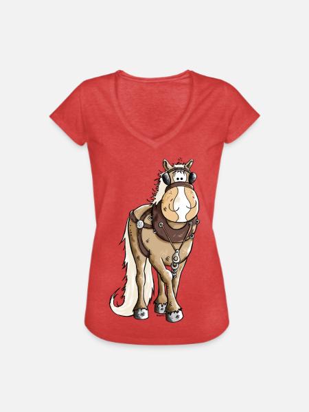 Gigantischer Kaltblüter - Kaltblut - Frauen Vintage T-Shirt - Rot meliert
