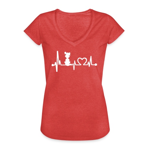 Vorschau: dog heart beat - Frauen Vintage T-Shirt