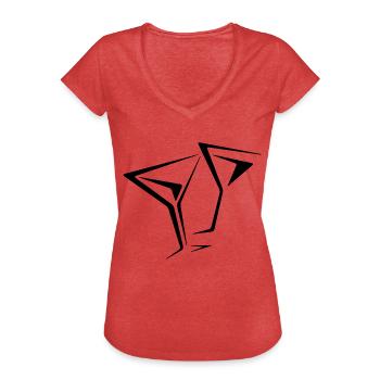 Drink - Frauen Vintage T-Shirt - Rot meliert - Vorne - Danielle (179cm)