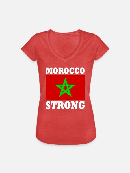 Morocco strong - Frauen Vintage T-Shirt - Rot meliert