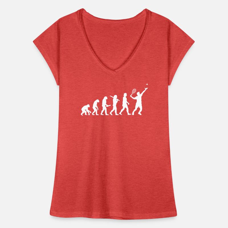 Evolution Badminton Spieler Aufschlag Geschenkidee Frauen Vintage T-Shirt