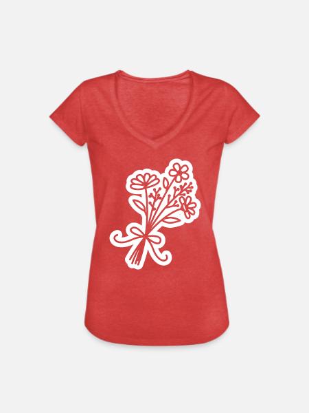 Blumenstrauß - Frauen Vintage T-Shirt - Rot meliert