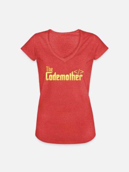 La codemother - T-shirt vintage Femme - rouge chiné
