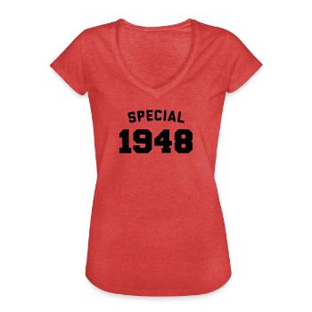 Funny Birthday Special 1948 - Women's Vintage T-Shirt - heather red - Front - Danielle (179cm)