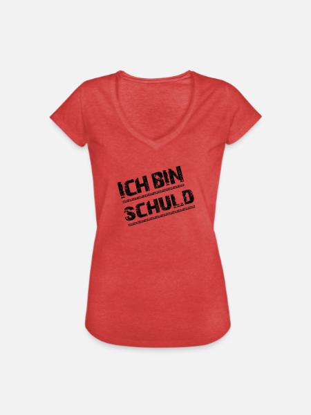 Ich bin schuld - Frauen Vintage T-Shirt - Rot meliert