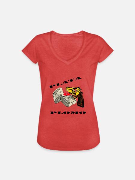 Plata o Plomo Narcos - Frauen Vintage T-Shirt - Rot meliert