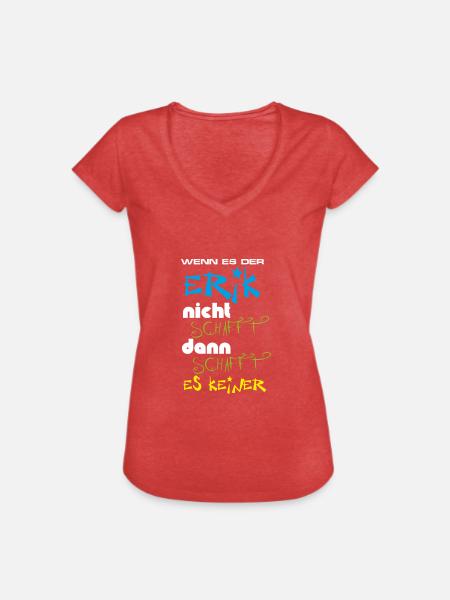 Erik - Frauen Vintage T-Shirt - Rot meliert