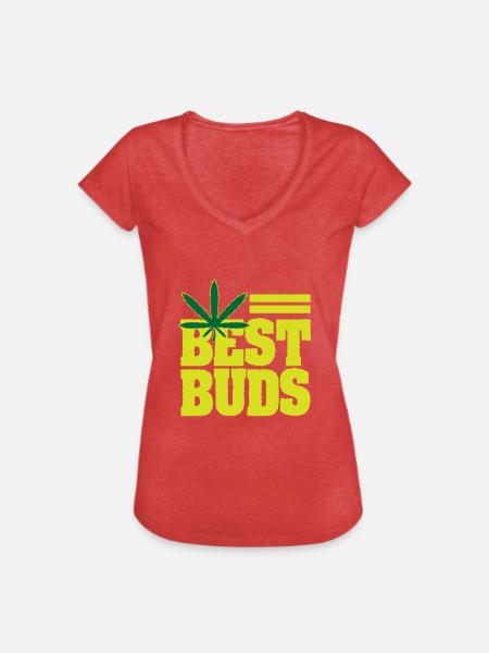 Best Buds - Frauen Vintage T-Shirt - Rot meliert