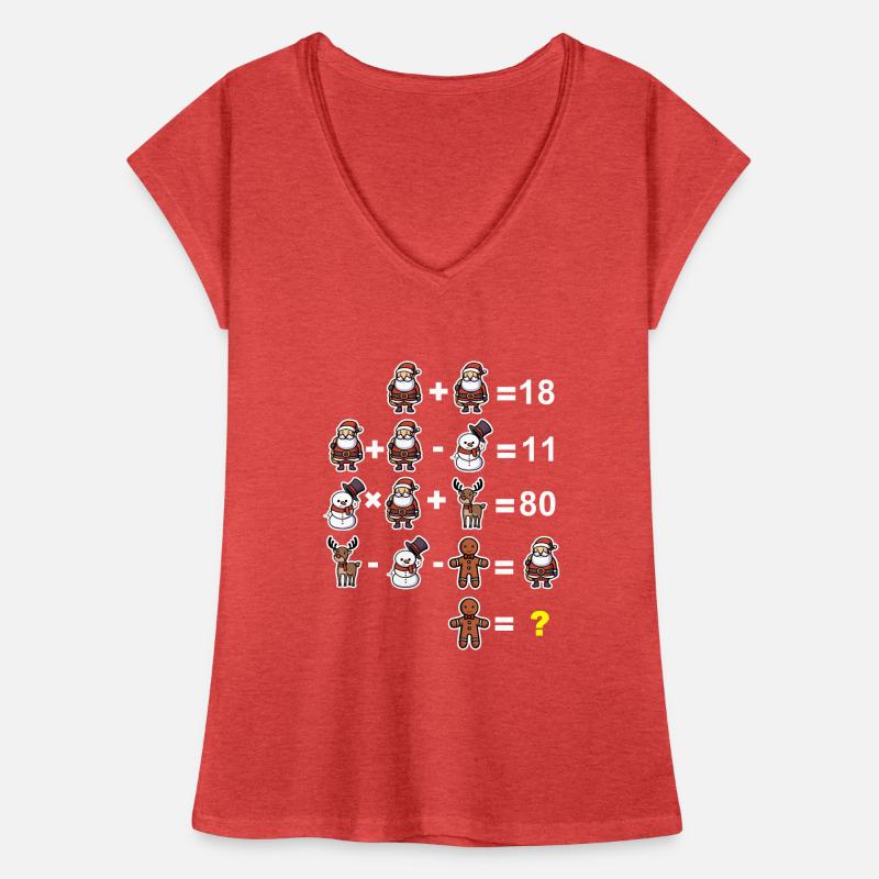 Devinette math math prof école primaire noël T-shirt vintage Femme