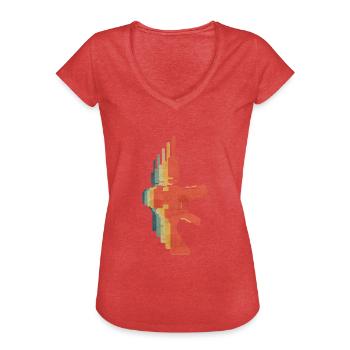 Máquinas pistola de color vintage retro - T-shirt vintage Femme - rouge chiné - Devant - Danielle (179cm)