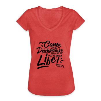 Deichlmauke - Oberlausitz Merchandise - Women's Vintage T-Shirt - heather red - Front - Danielle (179cm)