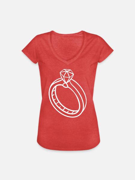 Ring - Frauen Vintage T-Shirt - Rot meliert