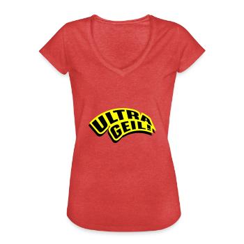 Ultra Geil Party Spruch Lustig - Frauen Vintage T-Shirt - Rot meliert - Vorne - Danielle (179cm)
