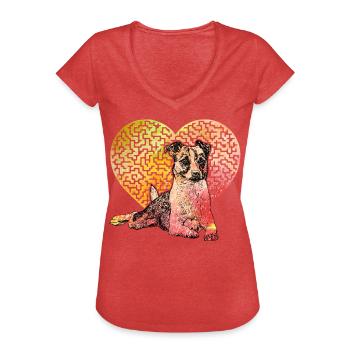 Jack Russell Terrier - Frauen Vintage T-Shirt - Rot meliert - Vorne - Danielle (179cm)